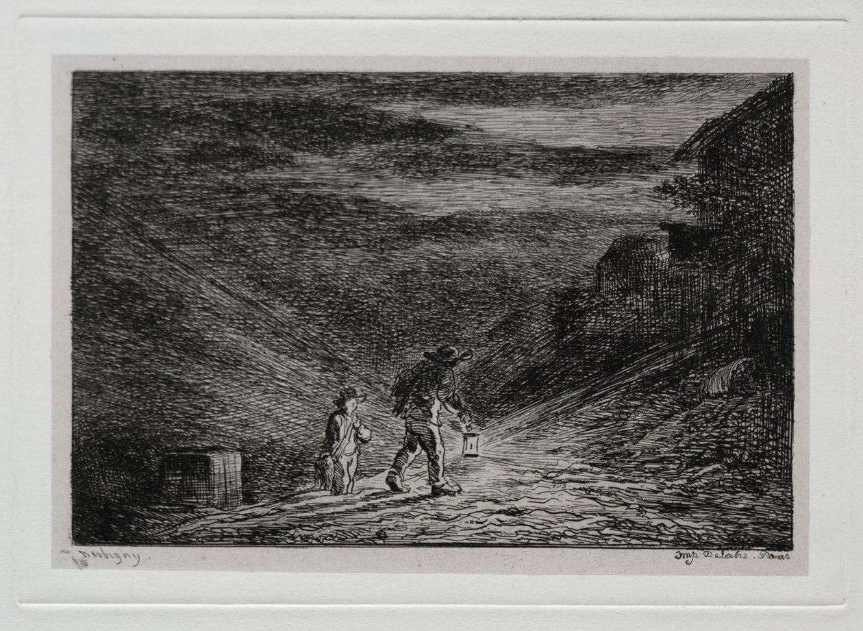 Výlet lodí: Hledání hostince od Charles Francois Daubigny