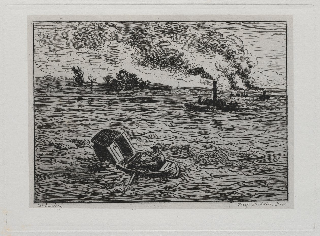 Výlet lodí: Parníky aneb Pozor na parníky od Charles Francois Daubigny