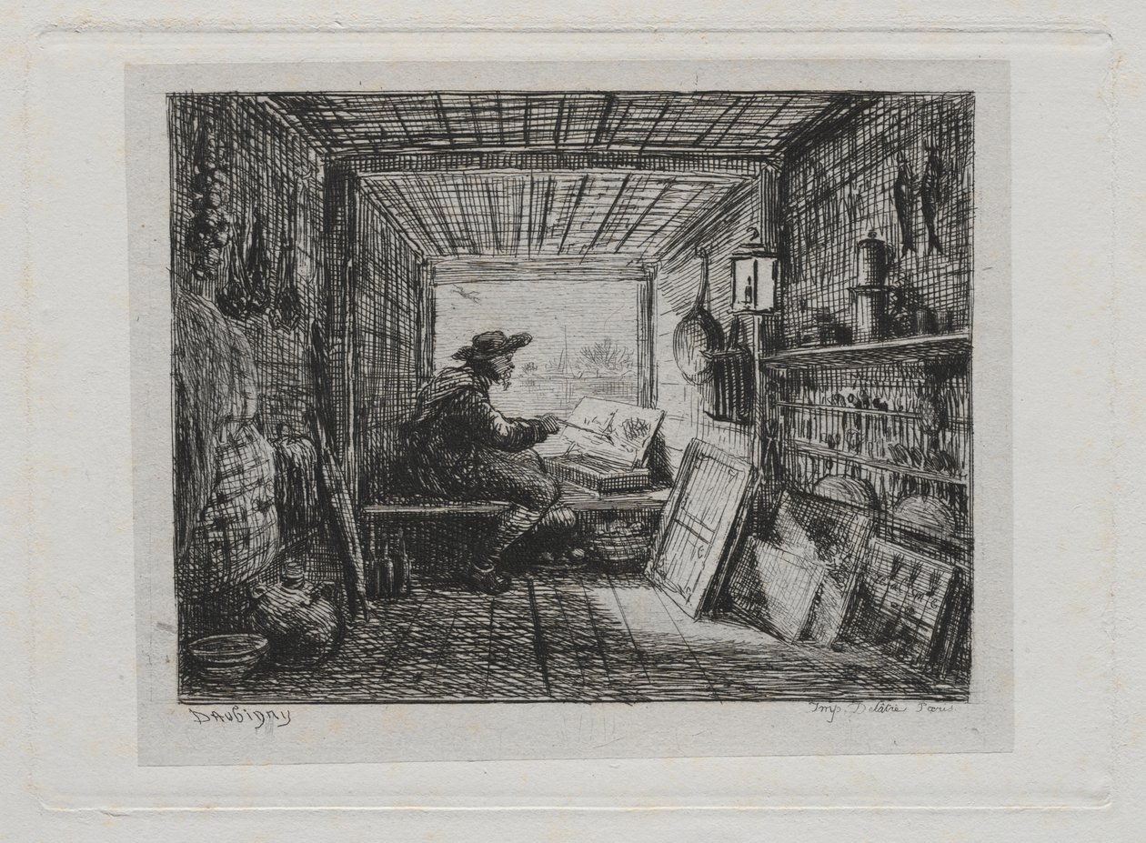 Výlet lodí: Studio na lodi od Charles Francois Daubigny