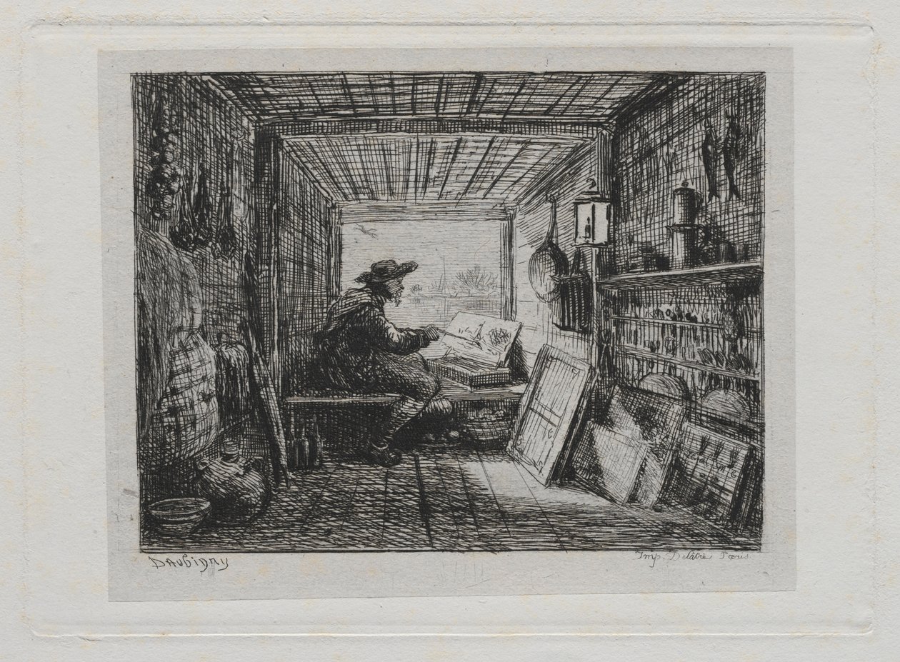 Výlet lodí: Studio na lodi, 1861. od Charles Francois Daubigny