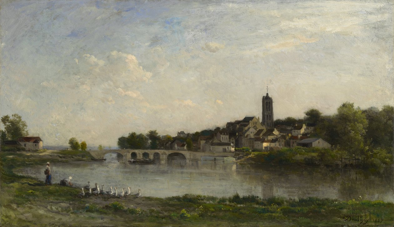 Most mezi Persanem a Beaumont-sur-Oise, 1867 od Charles Francois Daubigny