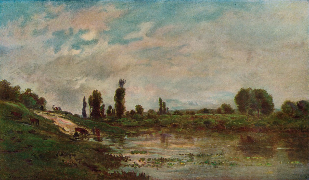 The Drinking Place, c1827-1878, 1906-7 od Charles Francois Daubigny