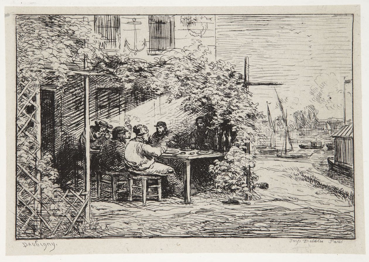 Snídaně na rozloučenou v Asnières od Charles Francois Daubigny
