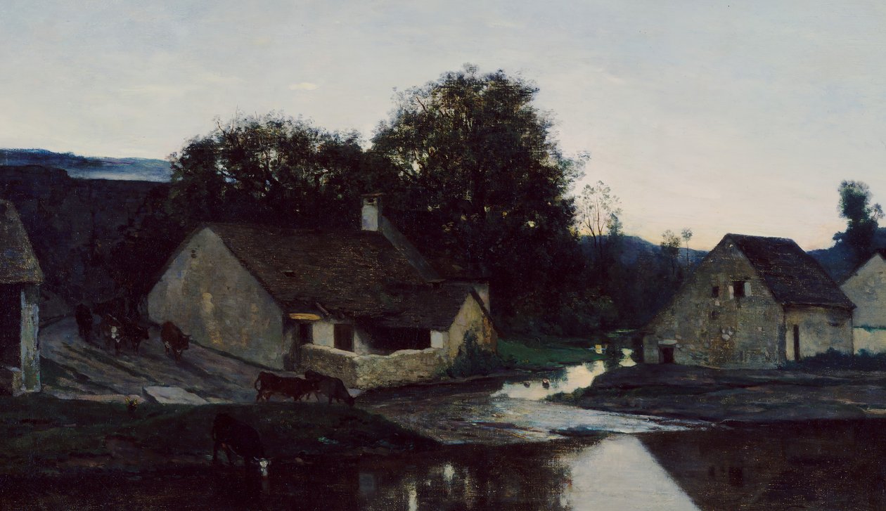 Hamlet z Optevozu, ca. 1852. od Charles Francois Daubigny