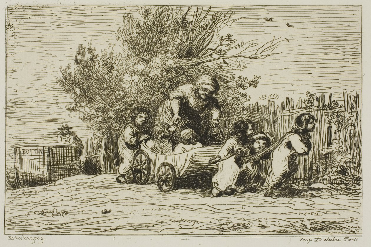 Dědictví vozu (Děti s vozem) od Charles Francois Daubigny