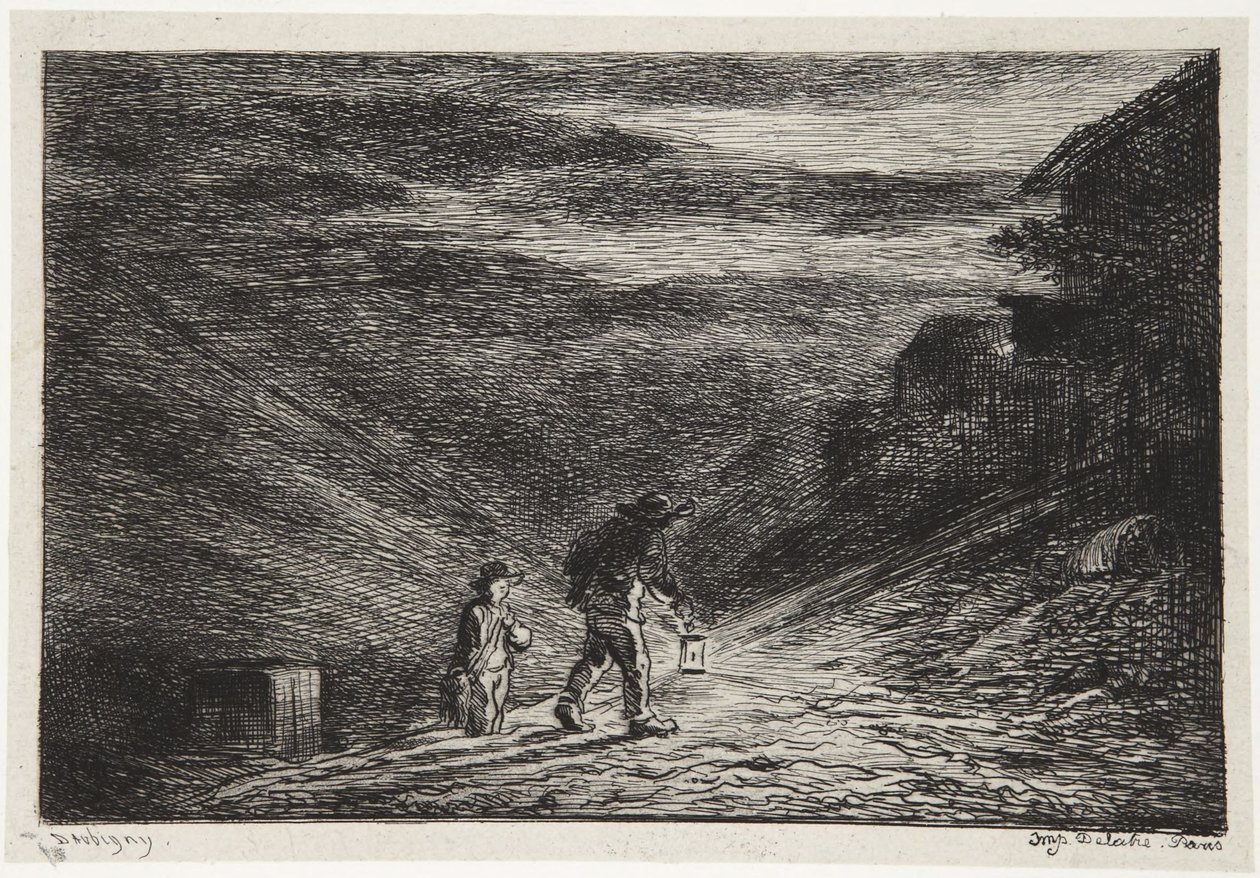 Hledání hostince od Charles Francois Daubigny