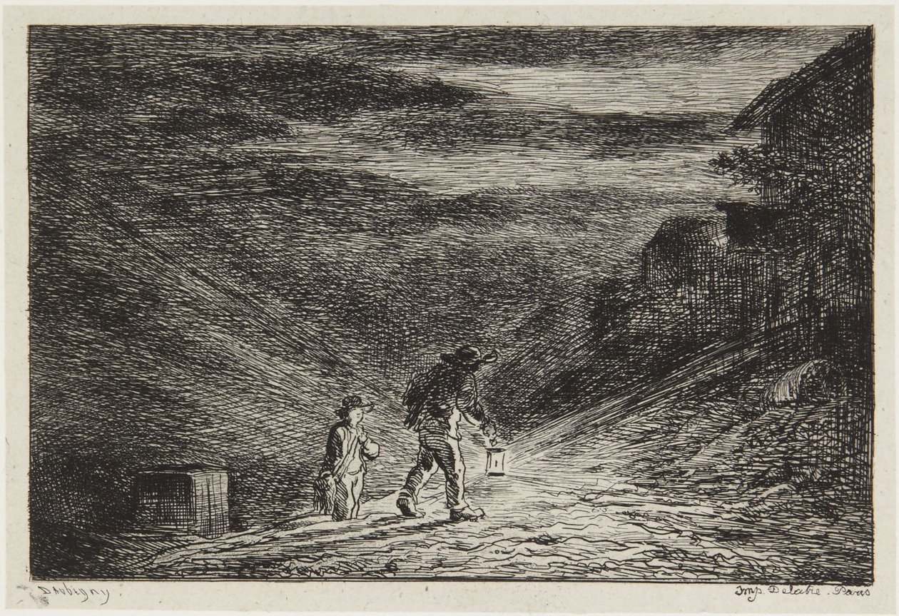 Hledání hostince od Charles Francois Daubigny