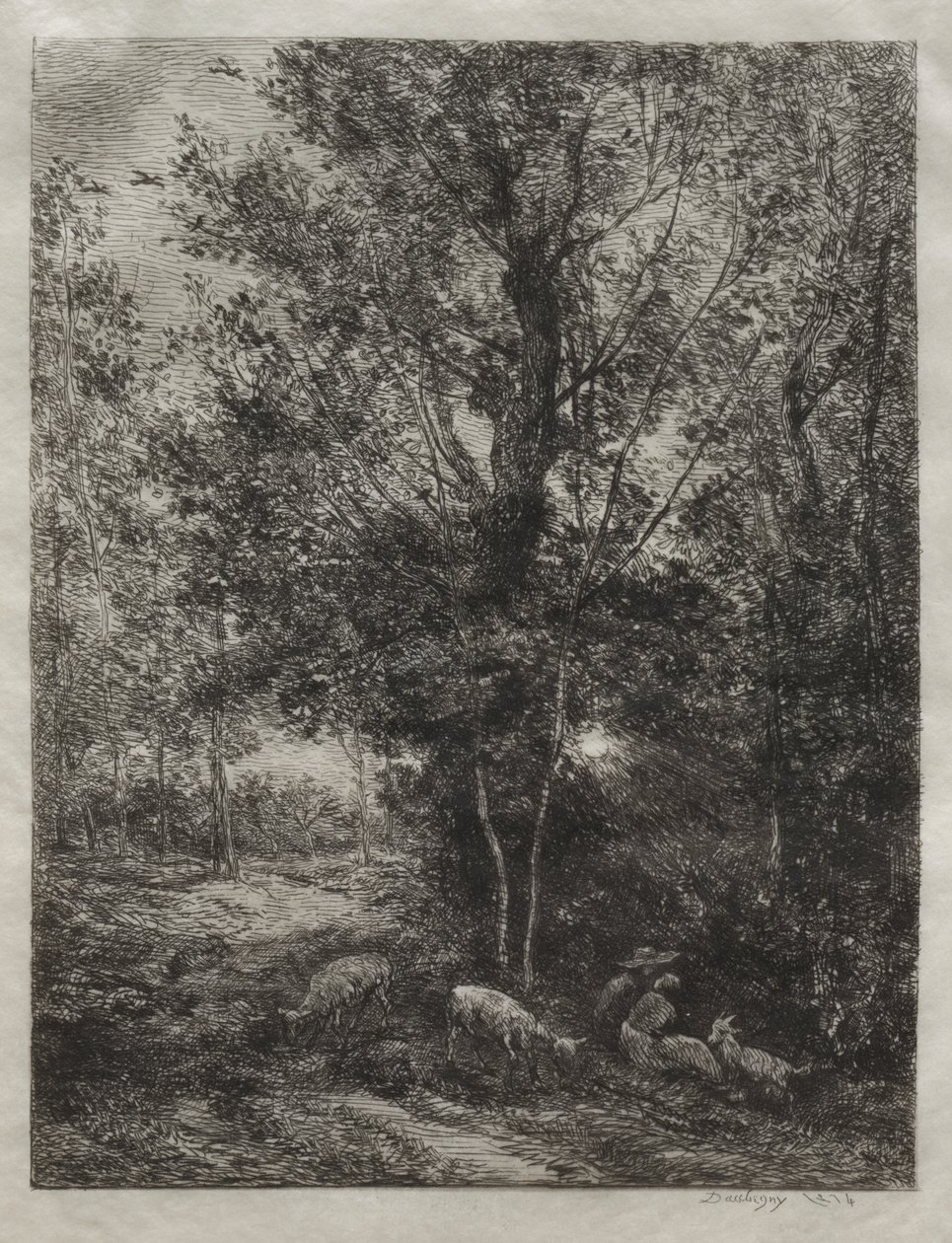 Pastýř a pastýřka od Charles Francois Daubigny