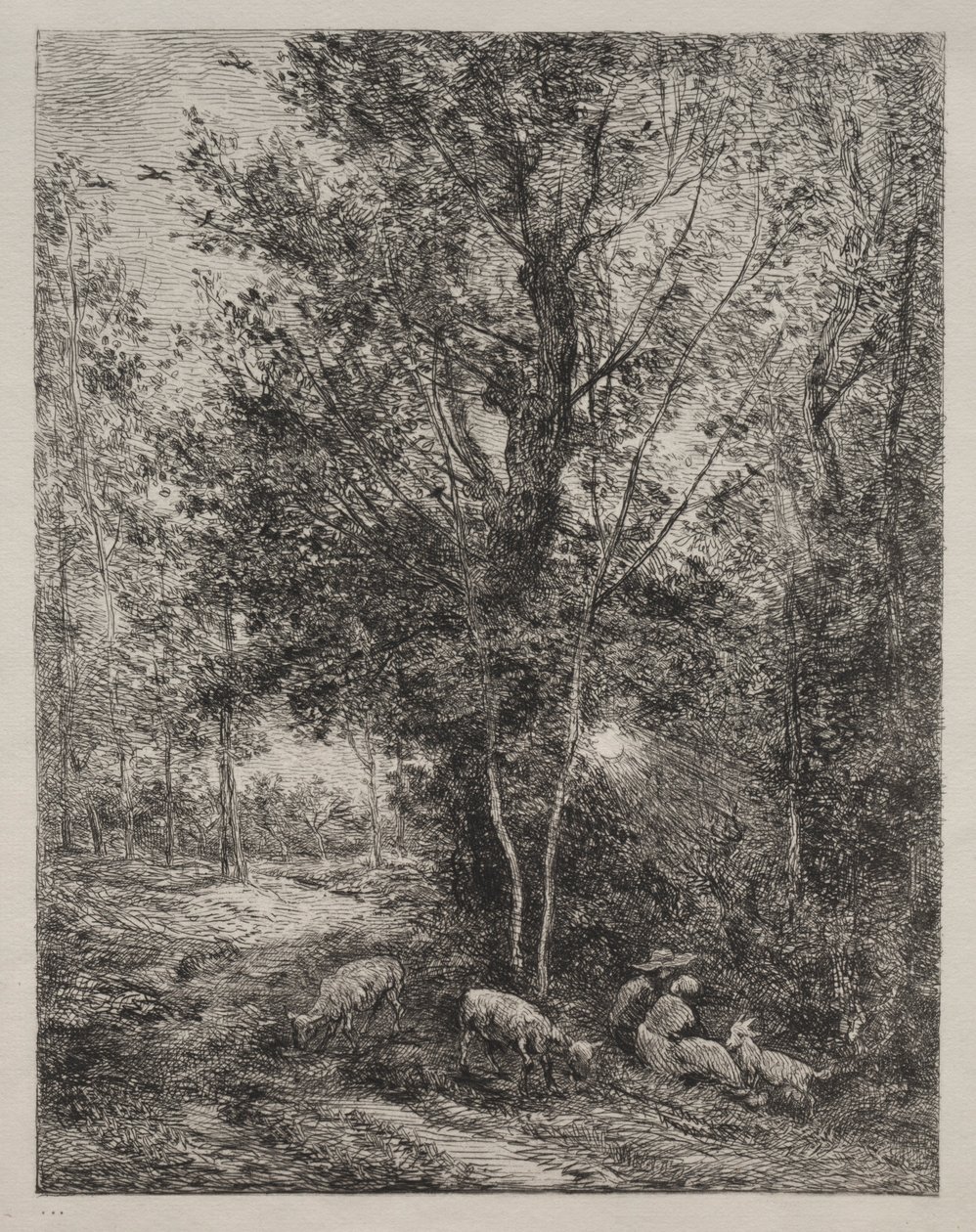 Pastýř a pastýřka, 1874. od Charles Francois Daubigny