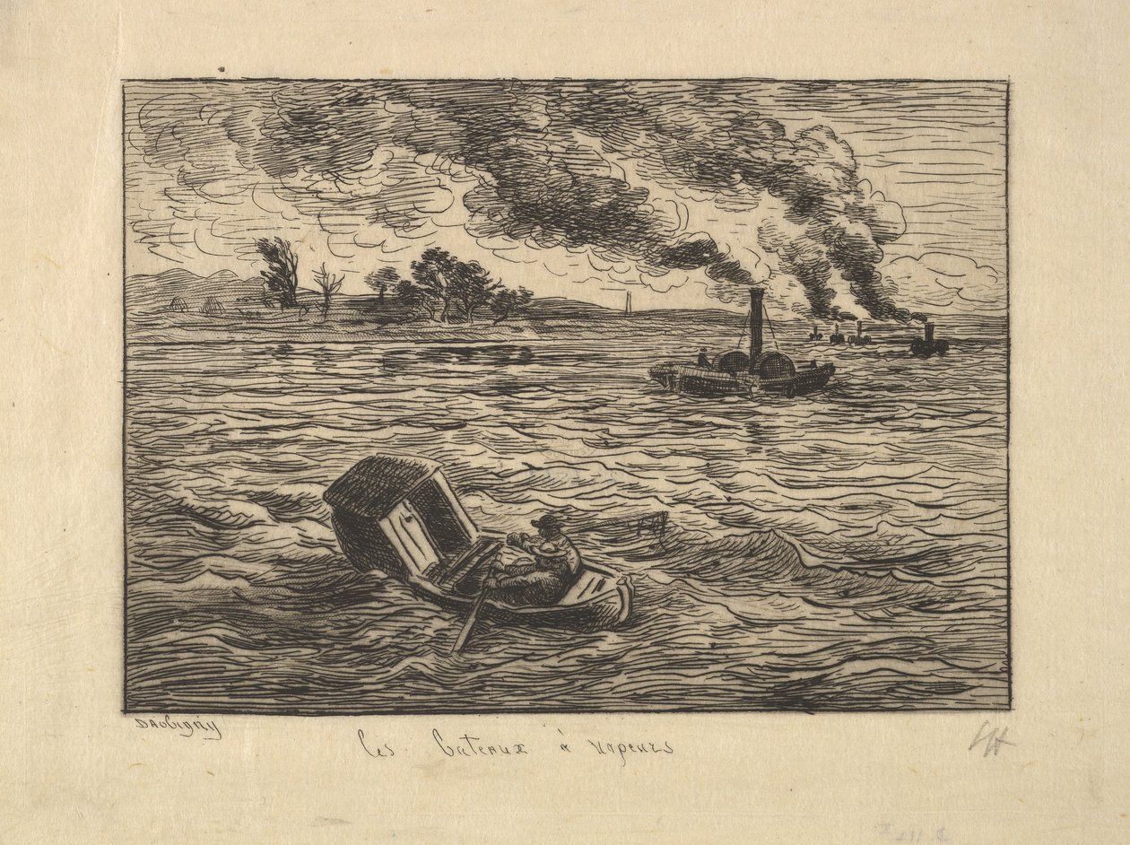 Parní čluny, 1861. od Charles Francois Daubigny