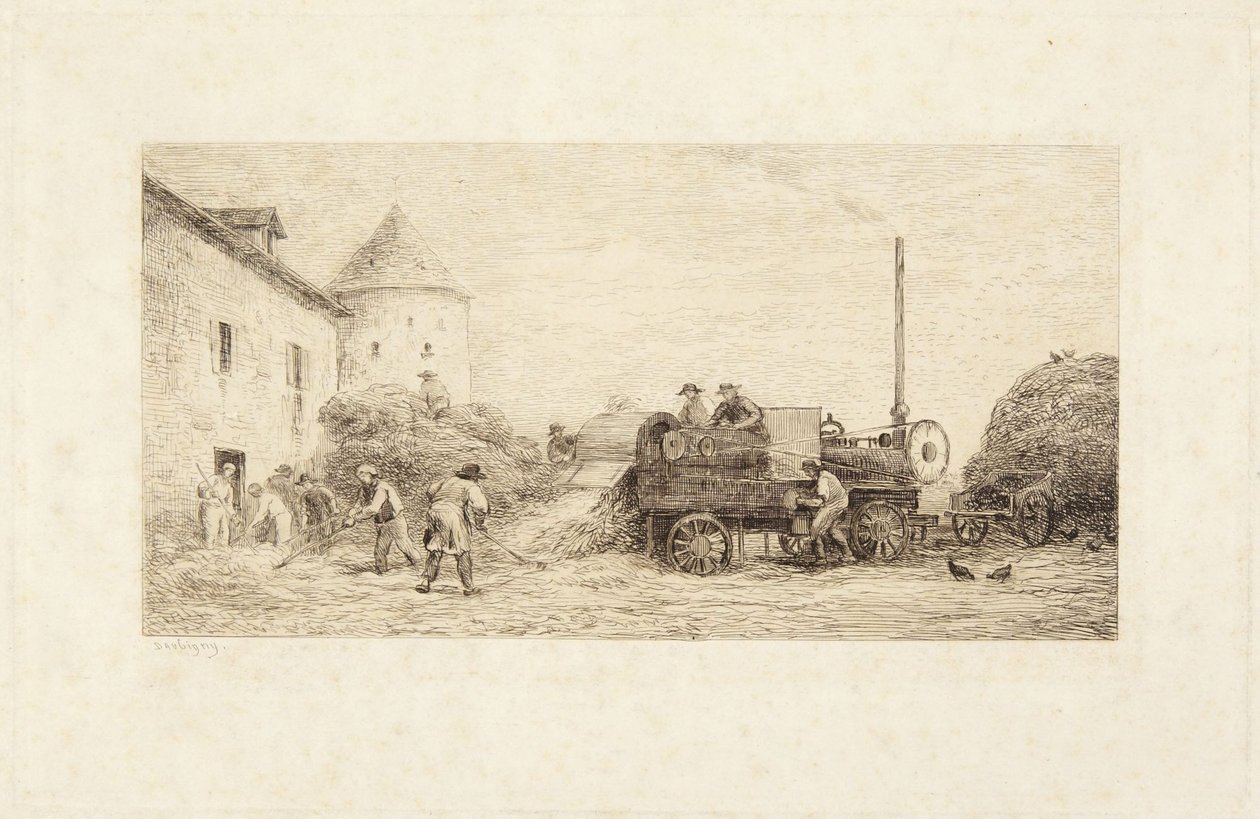 Mláticí stroj od Charles Francois Daubigny