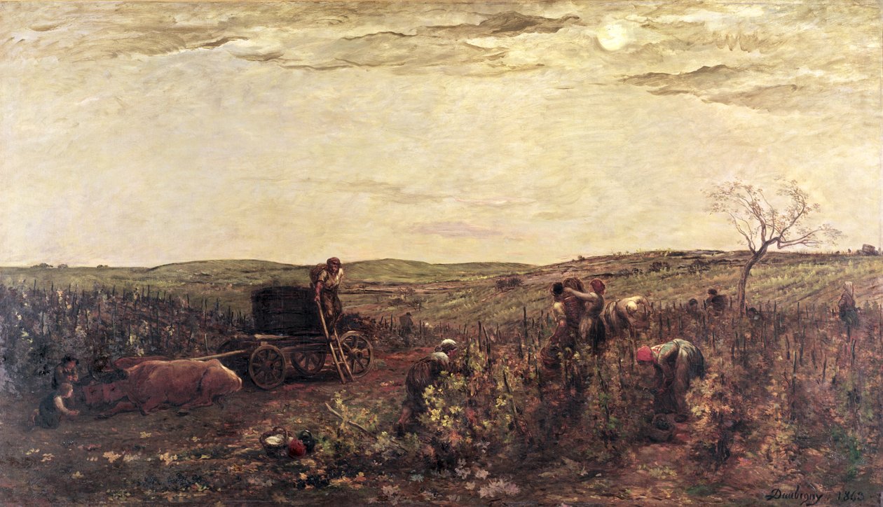 Sklizeň vína v Burgundsku, 1863 od Charles Francois Daubigny