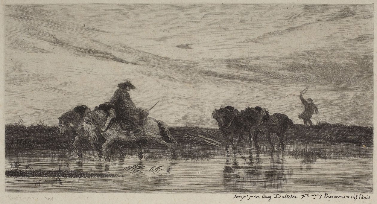 Pracovní koně od Charles Francois Daubigny