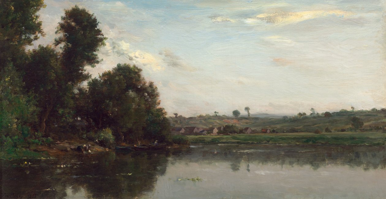 Pračky u řeky Oise poblíž Valmondois, 1865. od Charles Francois Daubigny
