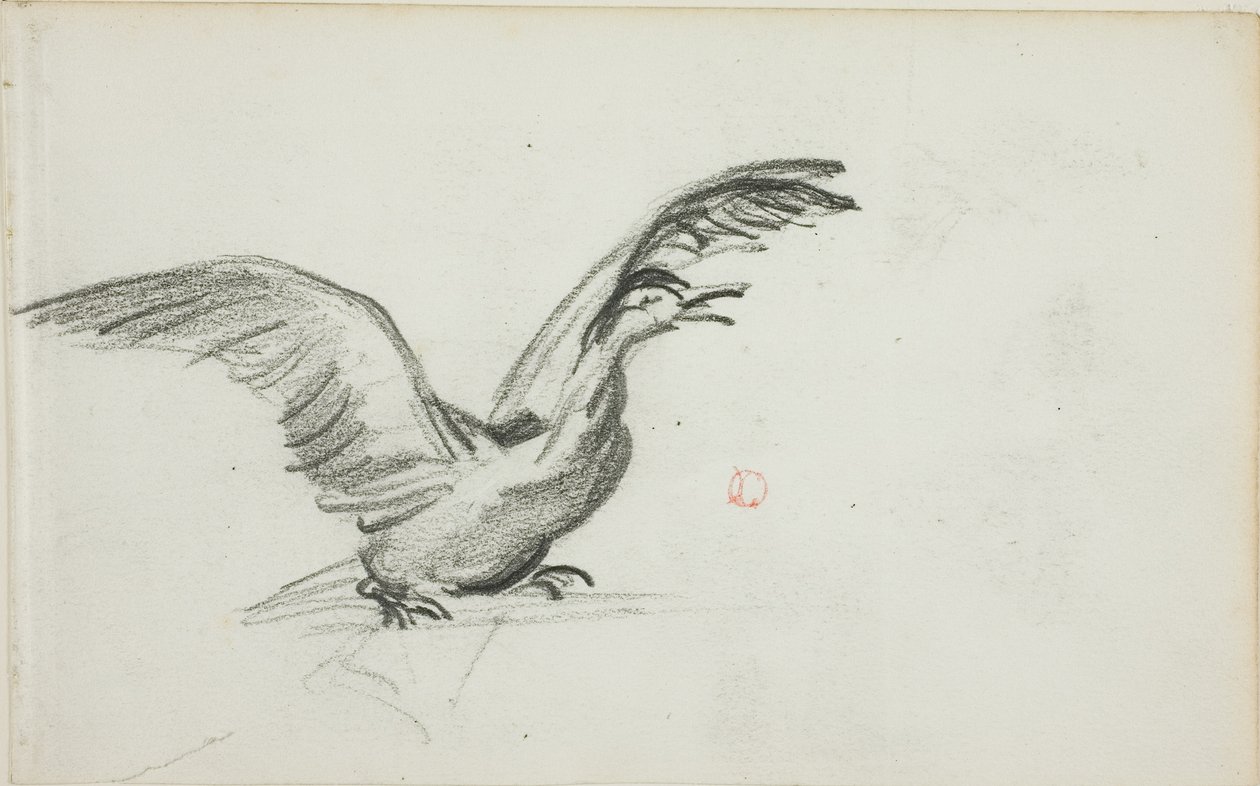 Divoký duet (recto); dvě stojící nahé ženské postavy ve výklencích (verso) od Charles Francois Daubigny