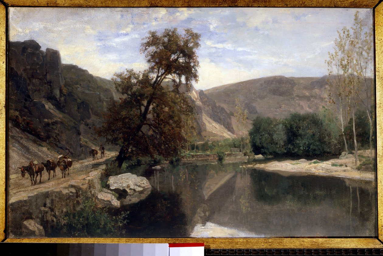 břehy Cousin u Avallonu Malba Charlese Francoise Daubignyho (1817-1878) 19. století Sun. 0,33x0,55m od Charles Francois Daubigny