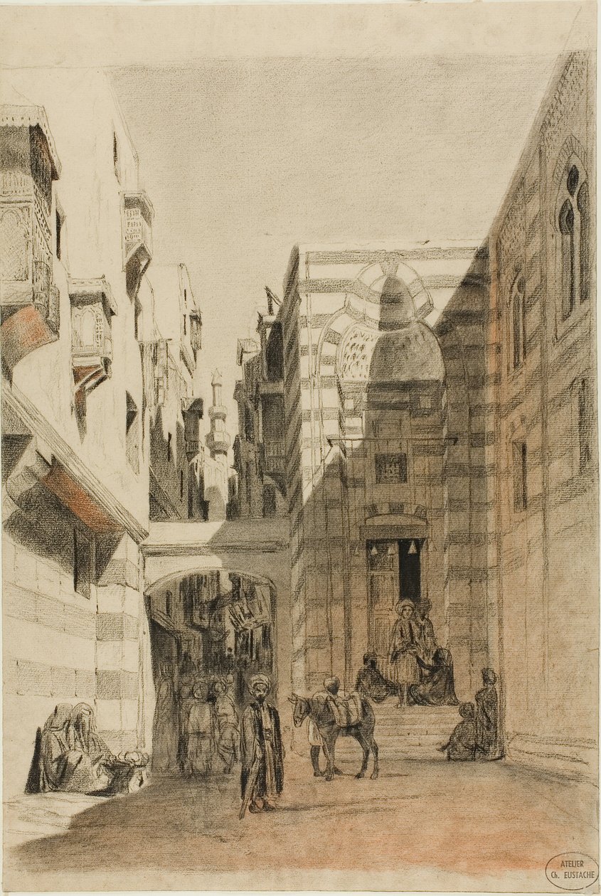 Egyptská pouliční scéna od Charles Francois Eustache