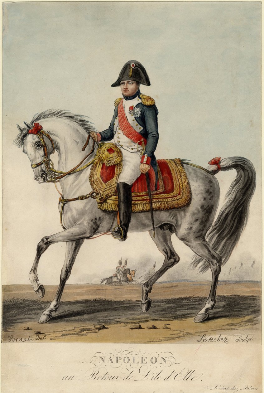 Napoleon se vrací z ostrova Elba - Levachez, Charles Francois Gabriel (aktivní 1760-1820) - 1815 - Litografie, akvarel - 38,3x25,3 - Soukromá sbírka od Charles Francois Gabriel Levachez