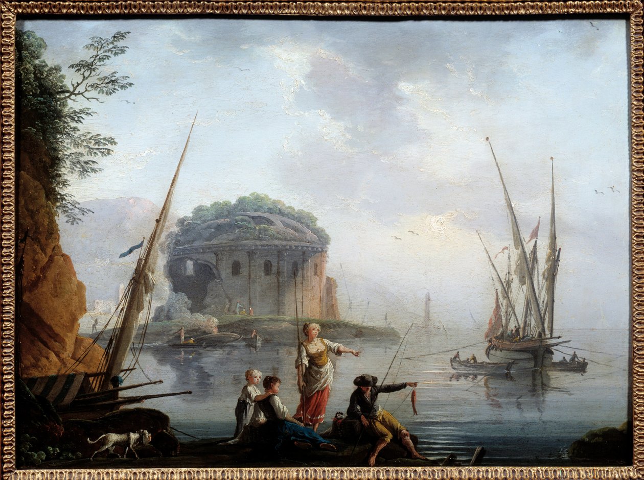 Marine Painting Charles Francois Grenier de la Croix dit Lacroix de Marseille (? -1782) 18. století Sun. 0,27x0,38 m Rouen, Muzeum výtvarných umění od Charles Francois Lacroix de Marseille