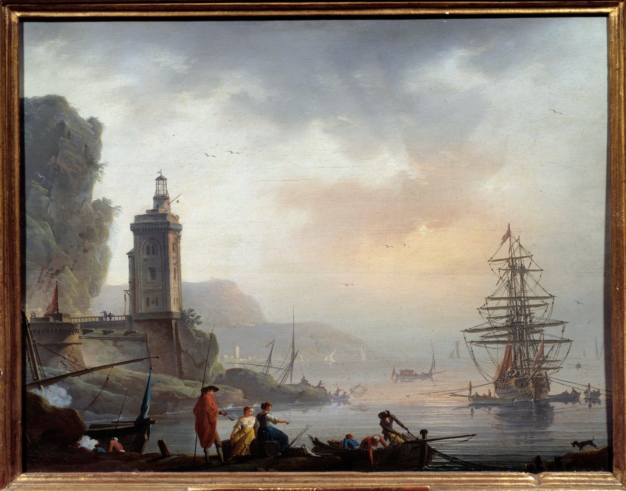 Přímořská malba od Charlese Francoise Greniera de Lacroix dit Lacroix de Marseille (1720-1779) Marseille 18. století, Musee des Beaux Arts od Charles Francois Lacroix de Marseille