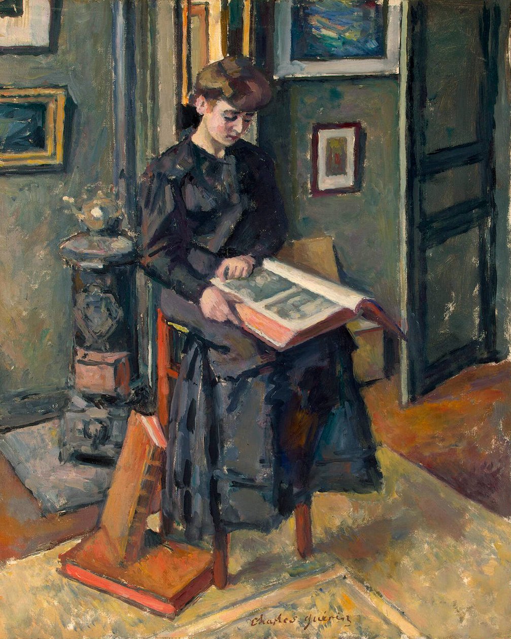 Mladá dívka s knihou, c1906. od Charles Francois Prosper Guerin