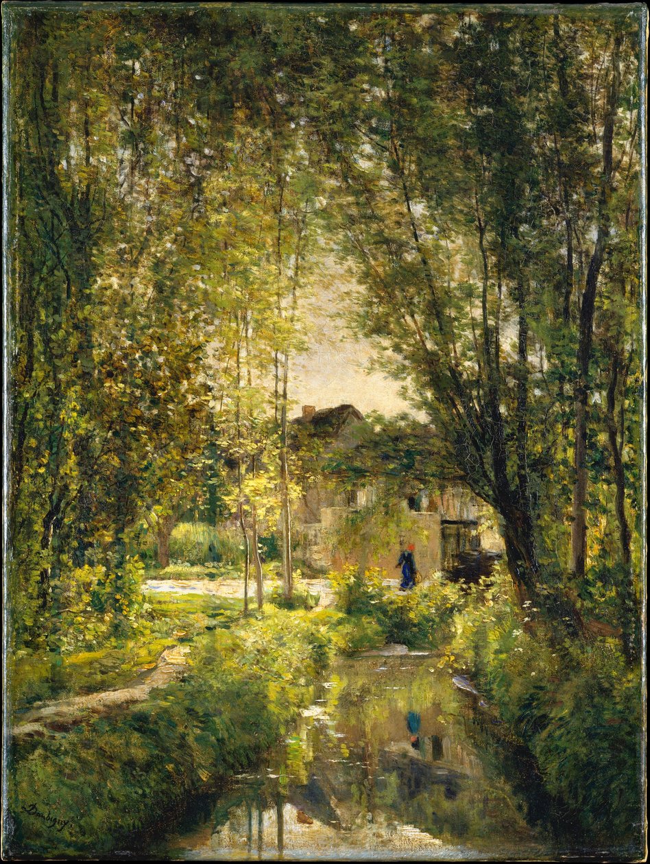 Charles-François Daubigny, 1877c - Krajina se sluncem ozářeným potokem od Charles Francois Daubigny