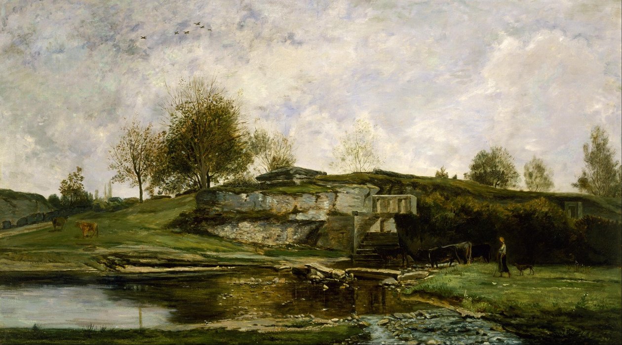 Splav v údolí Optevoz od Charles Francois Daubigny