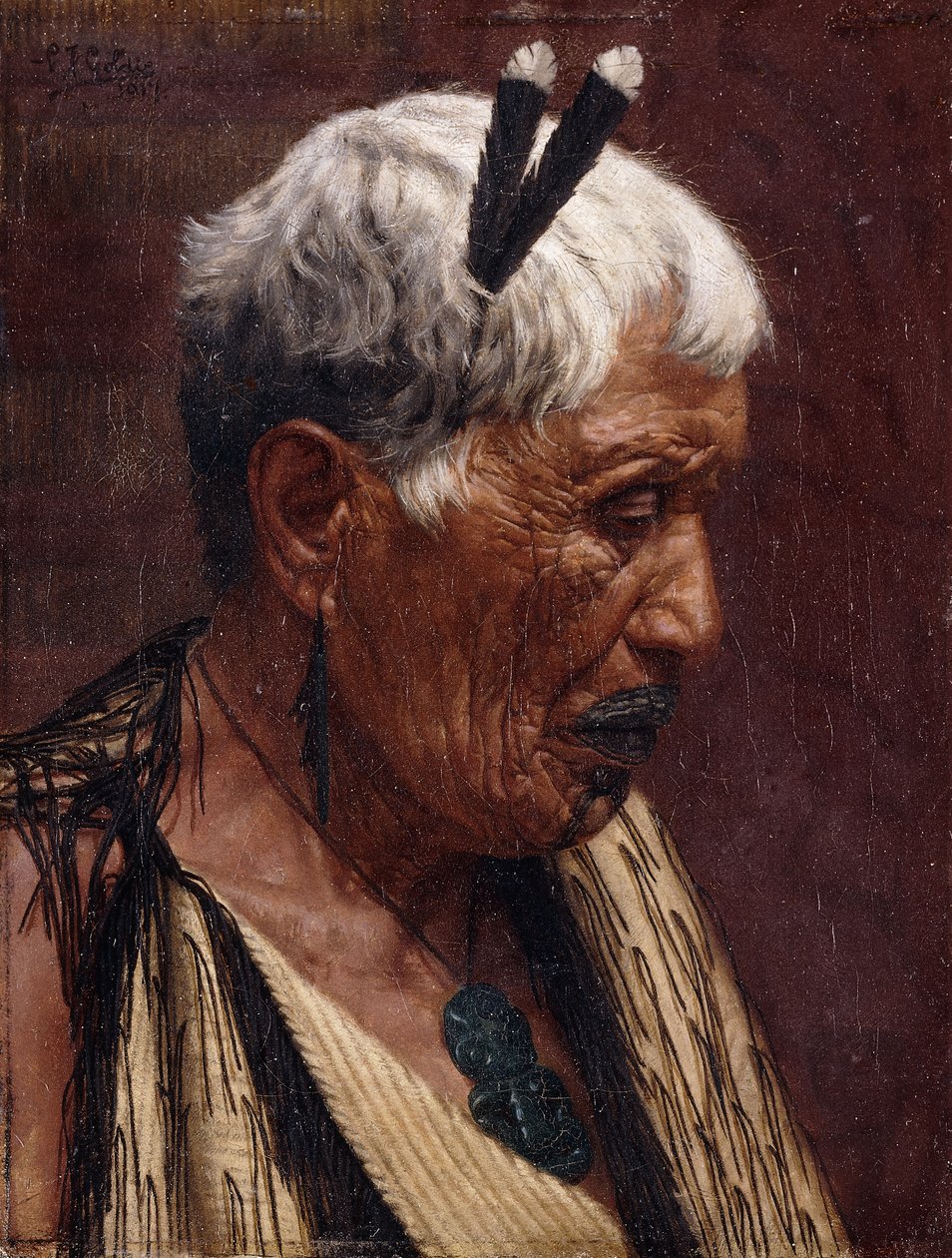 Pohled zpět - Wiripine Ninia, náčelník Ngatiawa od Charles Frederick Goldie