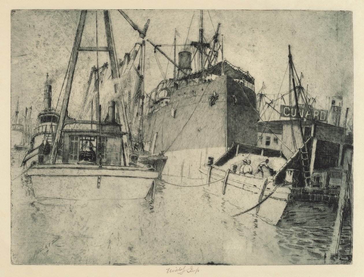 Chelsea Docks, nakládání lodi od Charles Frederick William Mielatz
