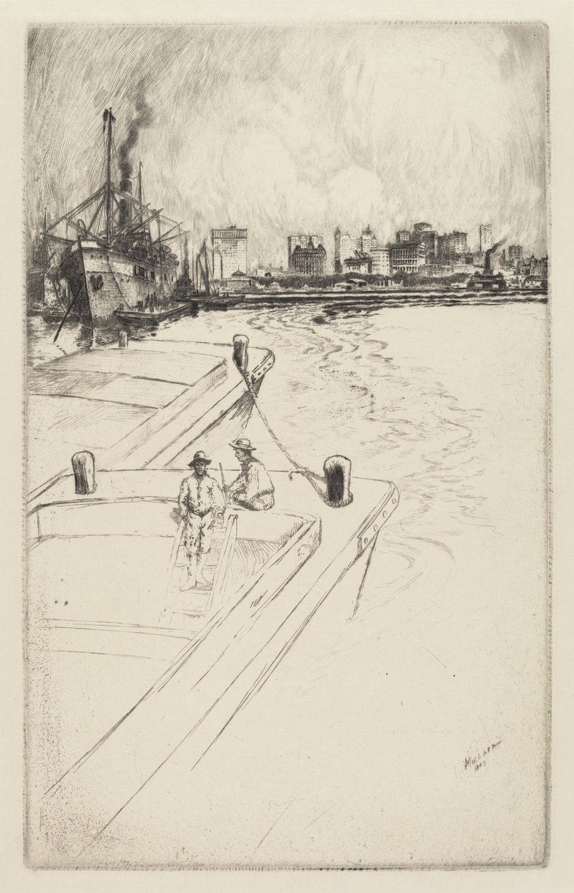 New York z přístavu od Charles Frederick William Mielatz