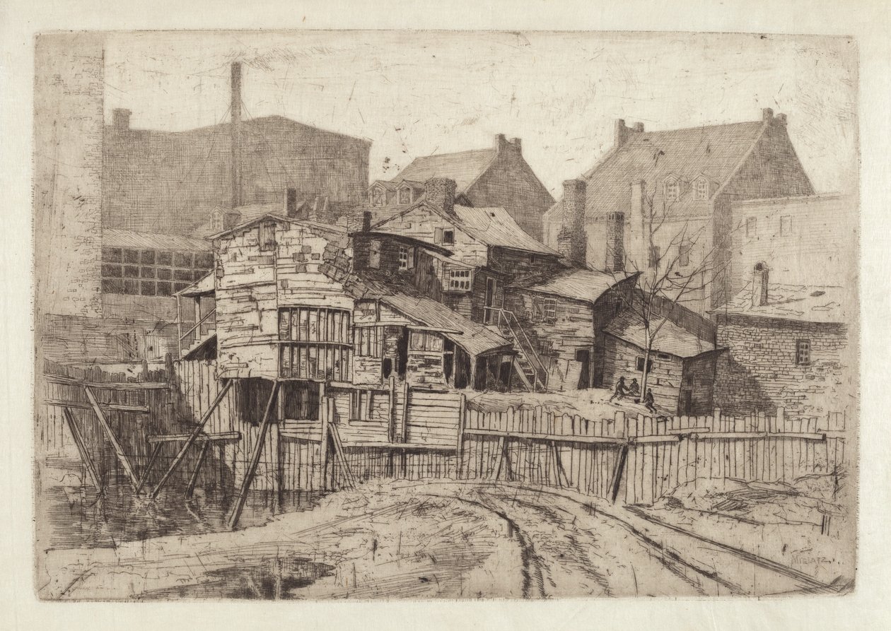 Dřevěný dům bez názvu ve městě, 80. léta 19. století. od Charles Frederick William Mielatz