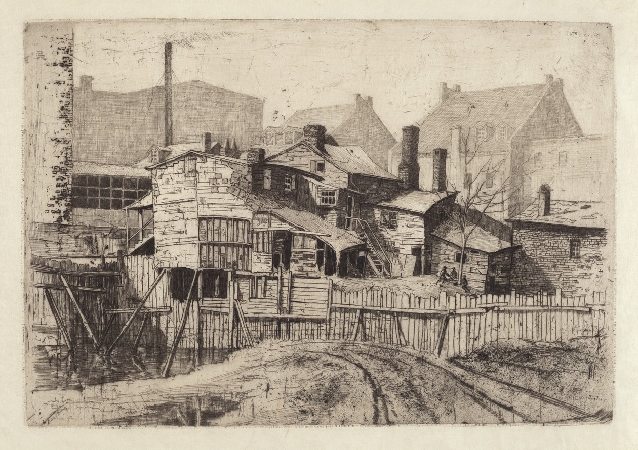 Dřevěný dům bez názvu ve městě, 80. léta 19. století. od Charles Frederick William Mielatz
