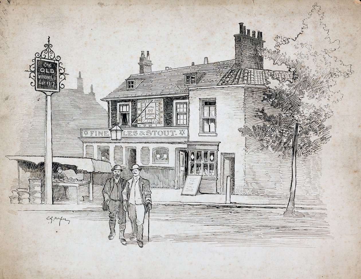 Veřejný dům Old Windmill, 214-214 Chiswick High Road, Turnham Green, Londýn, 1892-1933. od Charles George Harper