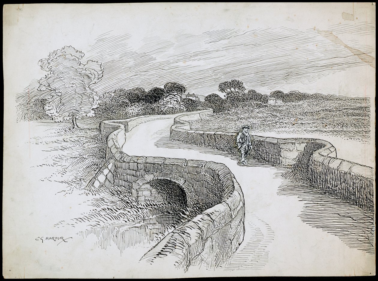 Swarkestone Bridge, Stanton By Bridge, Derbyshire od Charles George Harper