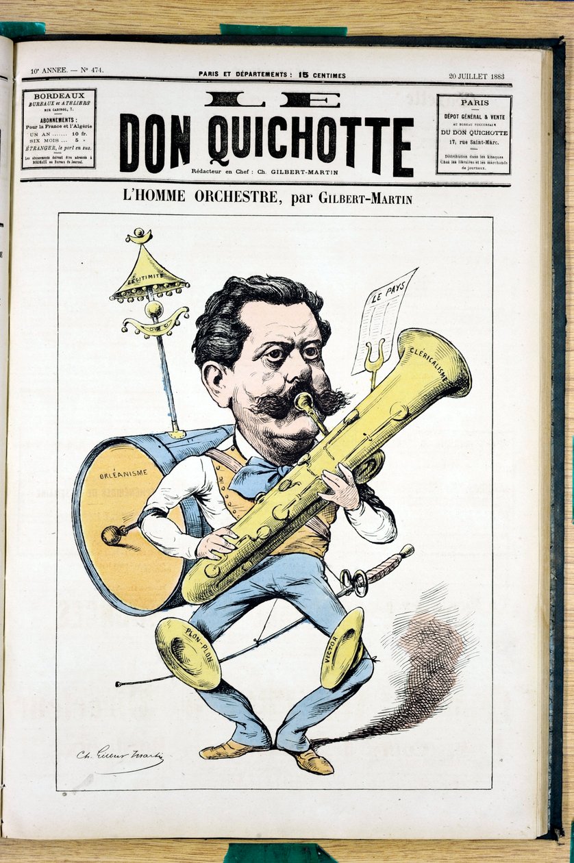 Obálka „Le Don Quijote“, číslo 474, satirická barva od Charles Gilbert Martin
