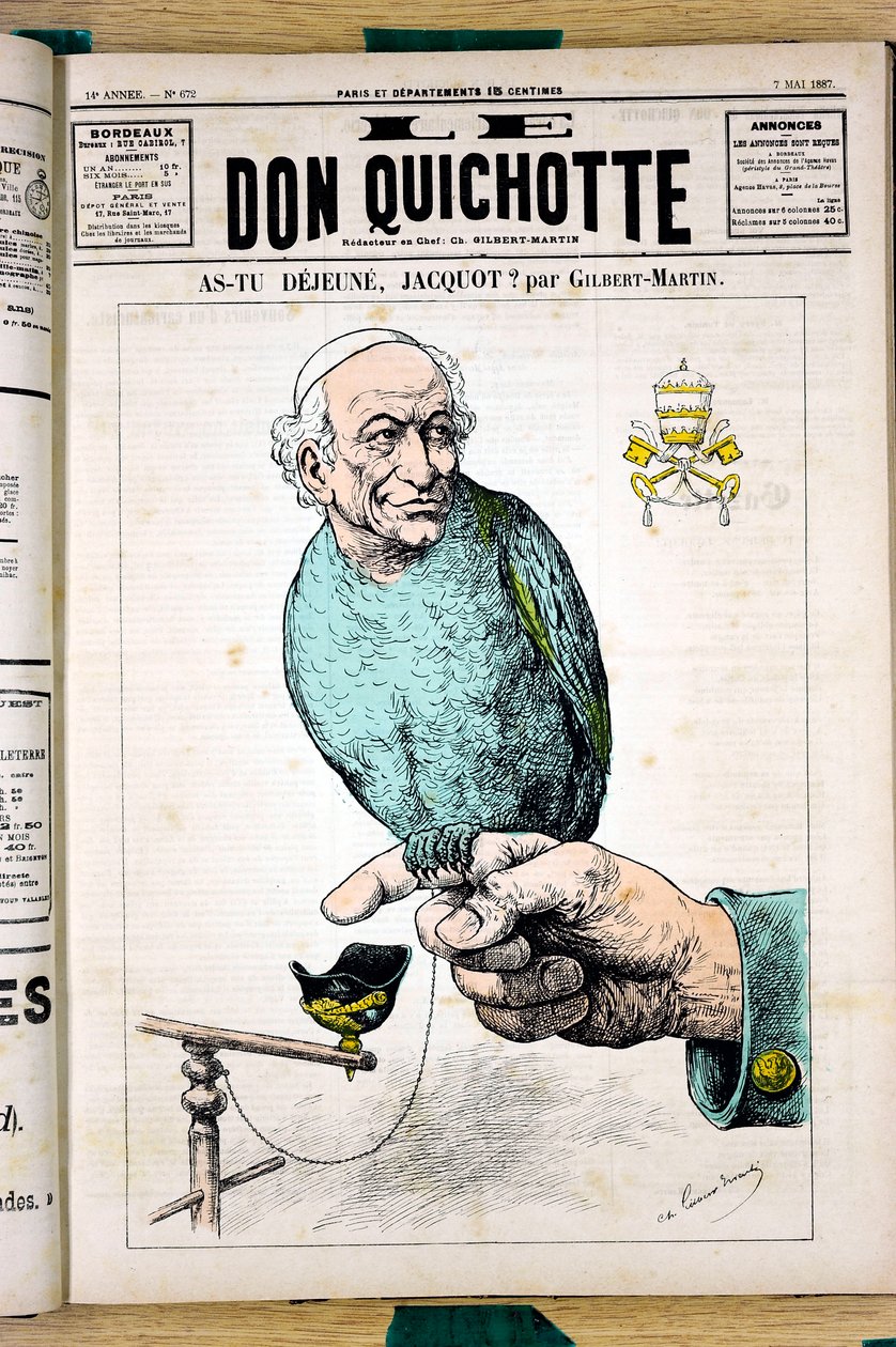 Obálka „“ Le Don Quijote “, číslo 672, barva satirická od Charles Gilbert Martin