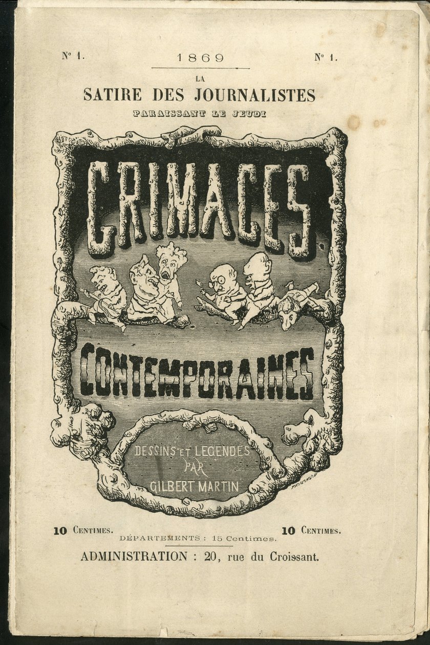 Ilustrace Charles Gilbert-Martin (1839-1905) pro obálku "" Současné grimasy"" od Charles Gilbert Martin