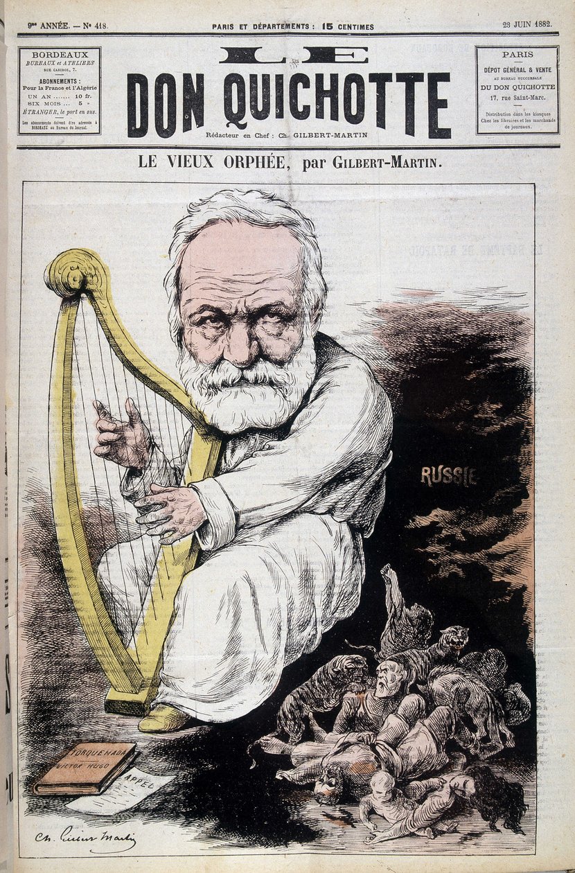 Starý Orfeus: karikatura o Victoru Hugovi a Rusku - Gilbert-Martin (Gilbert Martin), v „“ Don Quijote z 23.6.1882 od Charles Gilbert Martin
