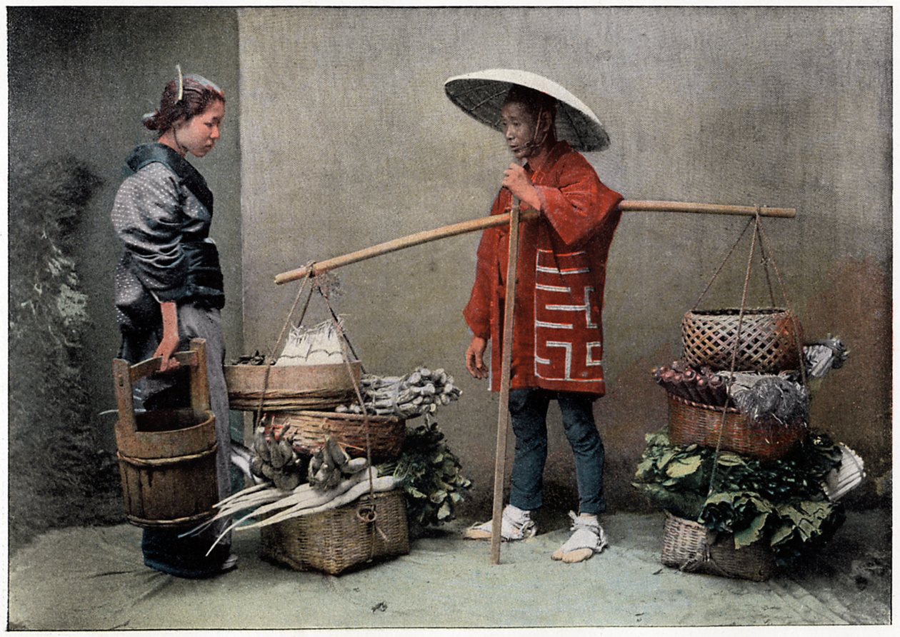Obchodník se zeleninou v Japonsku, c1890 od Charles Gillot