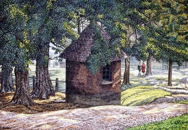 U rybníků, Hampstead (pero a inkoust s praním) od Charles Ginner