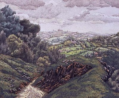 Anglická krajina od Charles Ginner