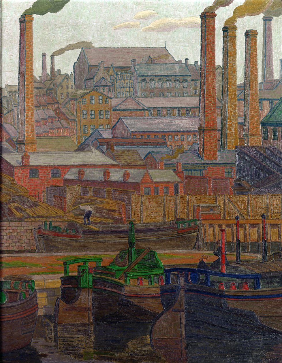 Leeds Canal (olej na plátně) od Charles Ginner