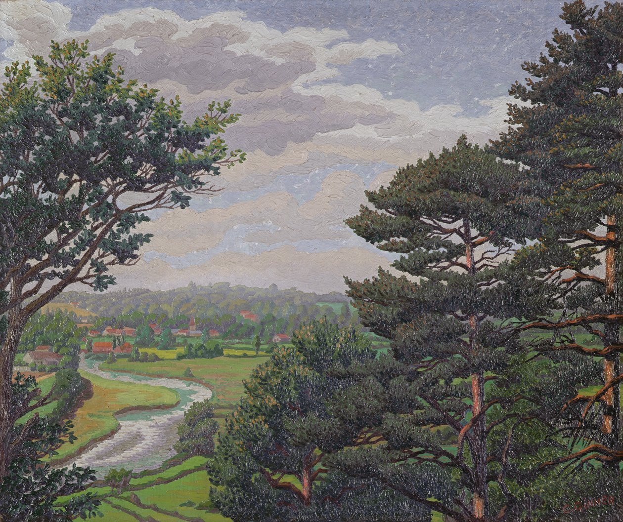 Řeka Avon, poblíž Salisbury (olej na plátně) od Charles Ginner