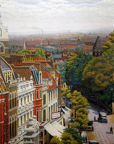 Pohled na Londýn (olej na palubě) od Charles Ginner