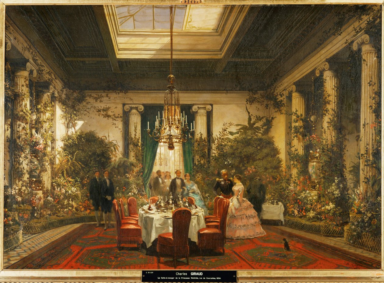 Jídelna princezny Matyldy, dcery krále Jeronýma, bratra Napoleona I. ... (olej na plátně) od Charles Giraud