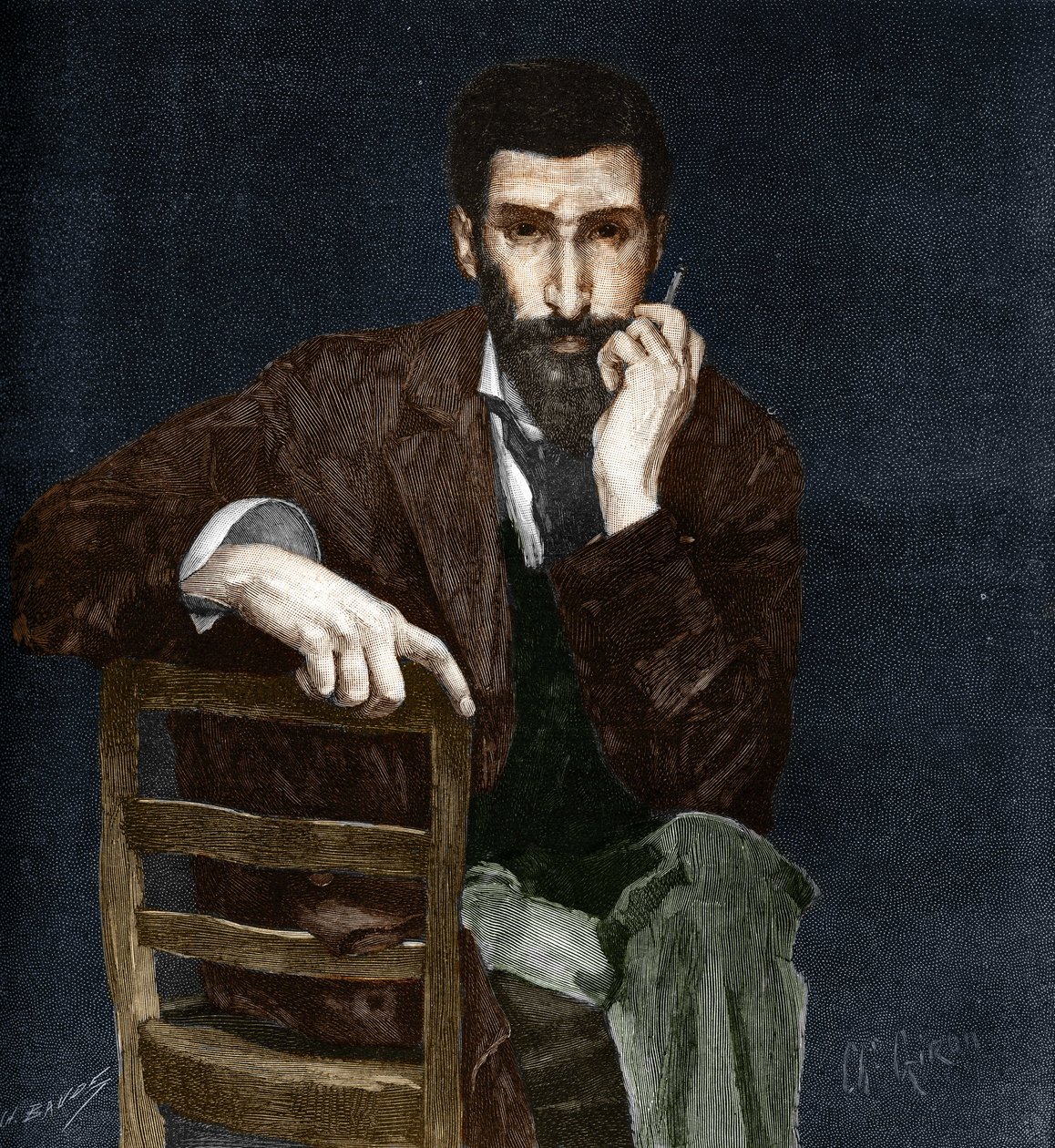 Portrét Pierra Savorgnana de Brazza (1852-1905), francouzského cestovatele. od Charles Giron