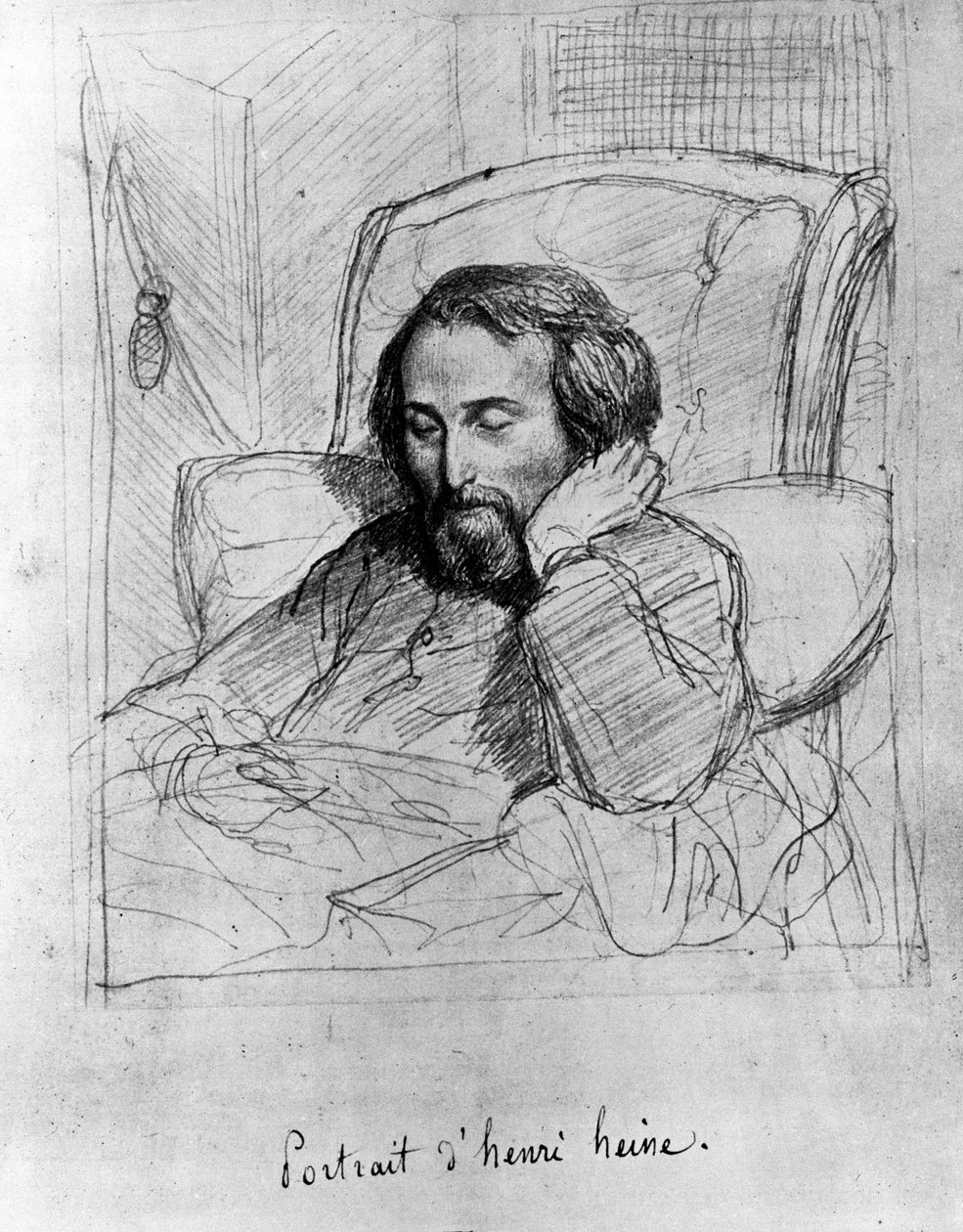 Heinrich Heine (1797-1856), německý spisovatel. Kresba Charles Gleyre. od Charles Gleyre