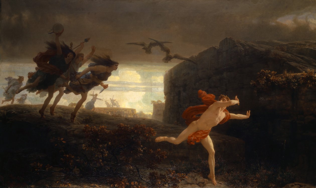 Pentheus pronásledovaný Maenads, 1864 od Charles Gleyre