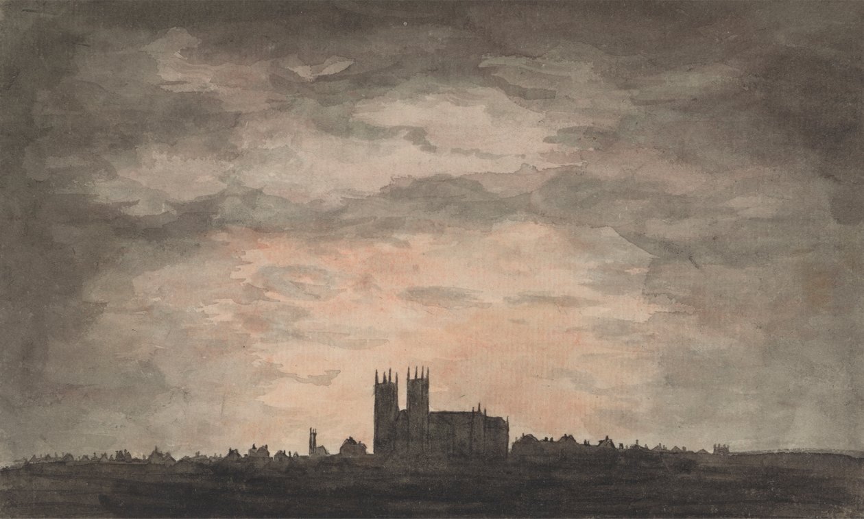 Velký kostel (Westminster Abbey) při západu slunce od Charles Gore