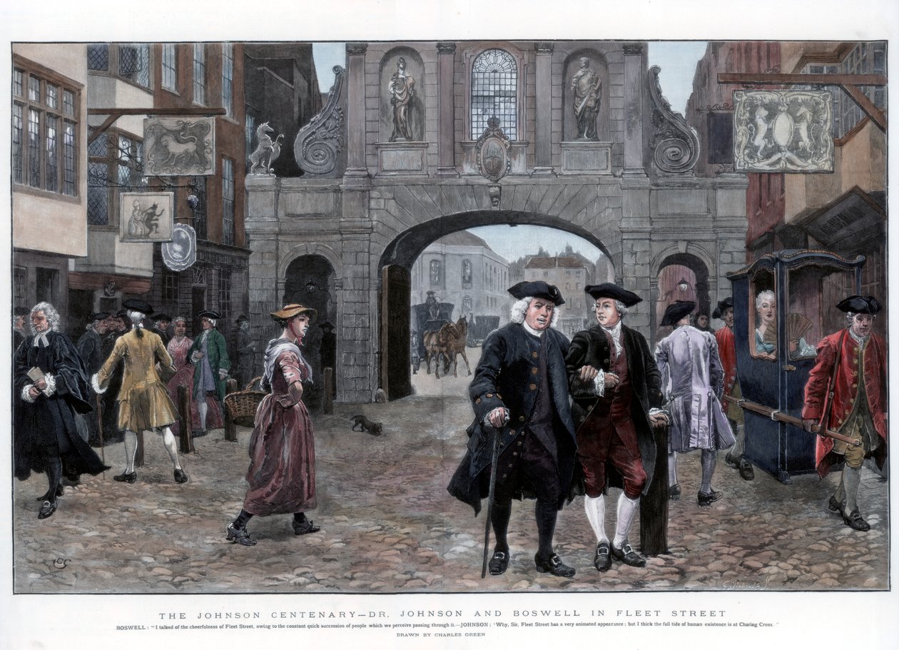 Dr Johnson a Boswell ve Fleet Street, 1884. od Charles Green